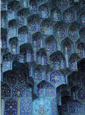 Persian tilework ceiling, reference for cobalt blue
